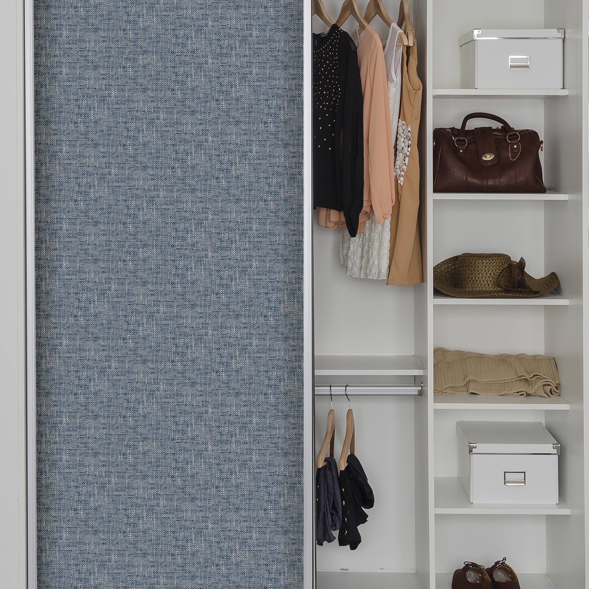 NuWallpaper Navy Poplin Texture Peel & Stick Wallpaper